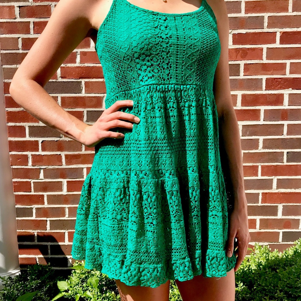 Green Lace Summer Dress